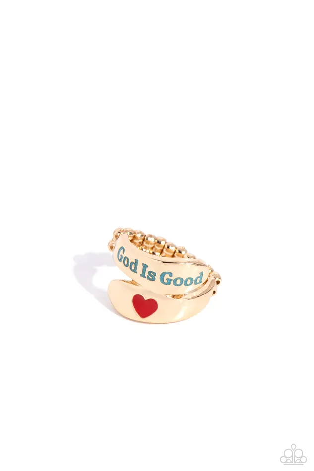 God is Good Gold Ring Jewelry by Bretta Paparazzi Accessories Rings