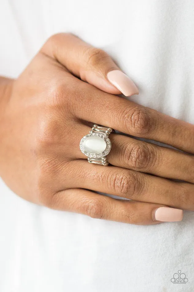 Laguna Luxury White Ring Jewelry by Bretta Paparazzi Accessories Rings