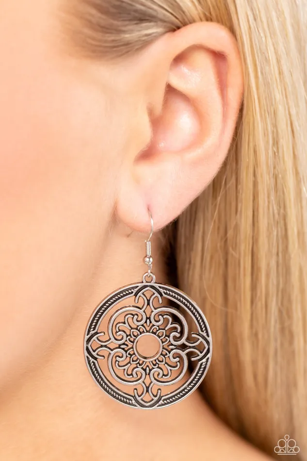 Mandala Meditation Silver Earrings Jewelry by Bretta Paparazzi Accessories Earrings Mandala Meditation Silver Earrings Jewelry by Bretta Paparazzi Accessories Earrings