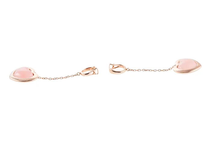 Mimi Milano Mimi Milano Rose Quartzite Gold Heart Drop Earrings Earrings