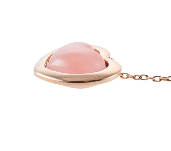 Mimi Milano Mimi Milano Rose Quartzite Gold Heart Drop Earrings Earrings