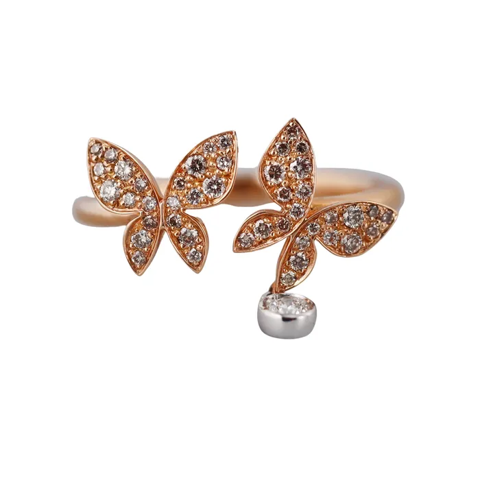 Mimi Milano Rings Mimi Milano Farfalla Diamond 18k Rose Gold Butterfly Ring Mimi Milano Rings Mimi Milano Farfalla Diamond 18k Rose Gold Butterfly Ring