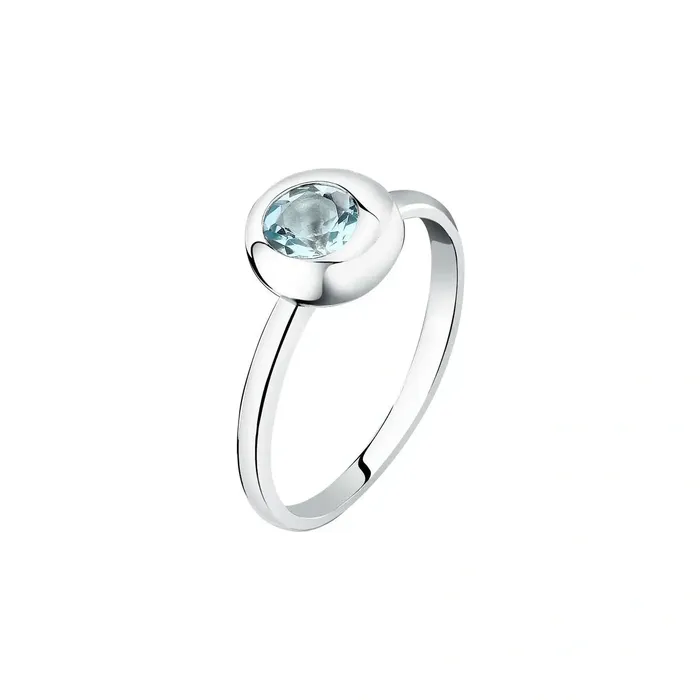 Morellato Rings Womens silver ring with rhodium plating and blue topaz Morellato Eternal Treasures
