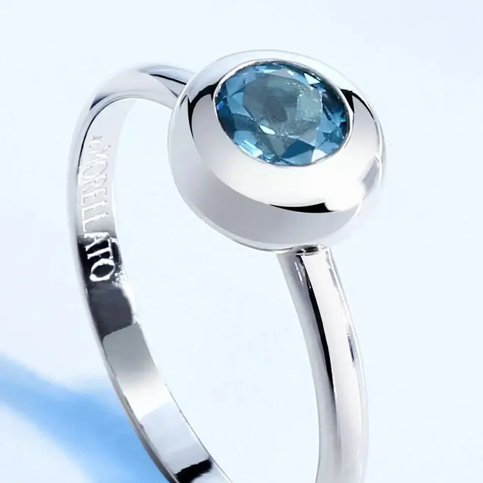 Morellato Rings Womens silver ring with rhodium plating and blue topaz Morellato Eternal Treasures