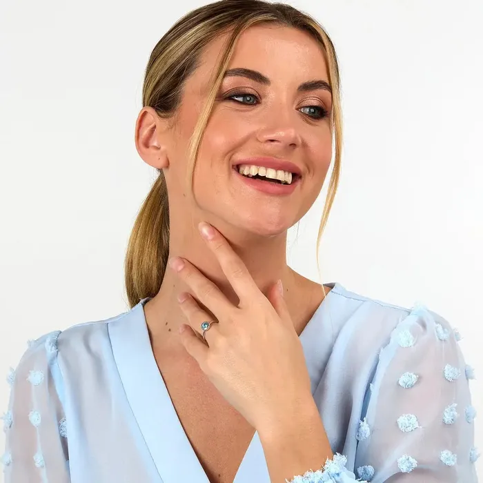 Morellato Rings Womens silver ring with rhodium plating and blue topaz Morellato Eternal Treasures