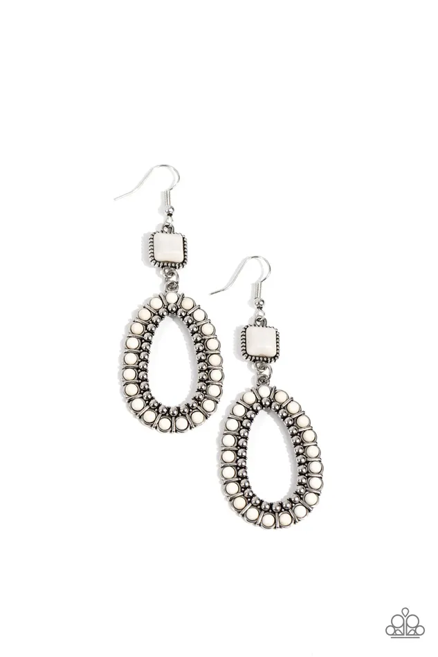 Napa Valley Luxe White Earrings Jewelry by Bretta Paparazzi Accessories Earrings