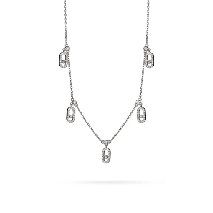 Necklace Senso Silver womens necklace made of 925 silver with rhodium plating and 5 pendants with zirconia Senso Silver Necklaces Necklace Senso Silver womens necklace made of 925 silver with rhodium plating and 5 pendants with zirconia Senso Silver Necklaces