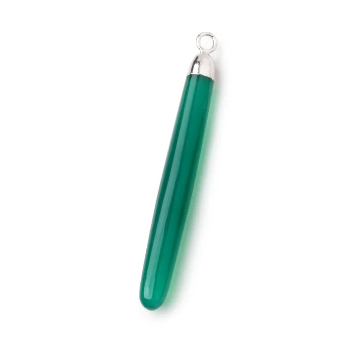 Necklaces 40x5mm Silver Leafed Green Onyx Plain Tube Pendant 1 piece Beadsofcambaycom Necklaces 40x5mm Silver Leafed Green Onyx Plain Tube Pendant 1 piece Beadsofcambaycom
