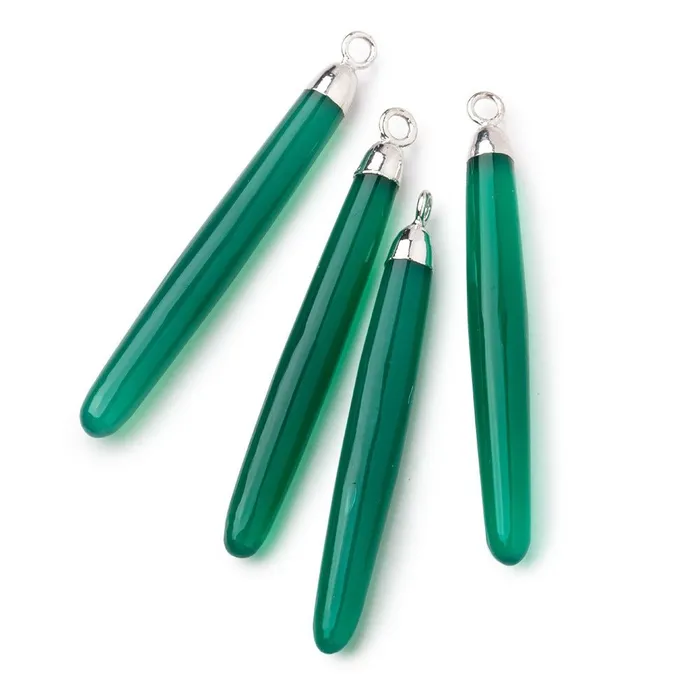 Necklaces 40x5mm Silver Leafed Green Onyx Plain Tube Pendant 1 piece Beadsofcambaycom Necklaces 40x5mm Silver Leafed Green Onyx Plain Tube Pendant 1 piece Beadsofcambaycom