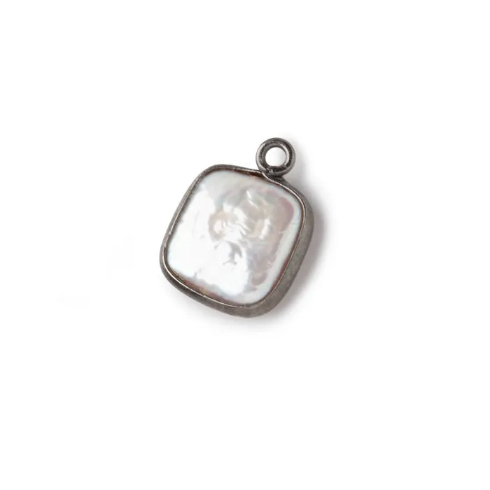 Necklaces Beadsofcambaycom 11mm Black Gold Bezel Off White Square Pearl Pendant 1 piece Necklaces Beadsofcambaycom 11mm Black Gold Bezel Off White Square Pearl Pendant 1 piece