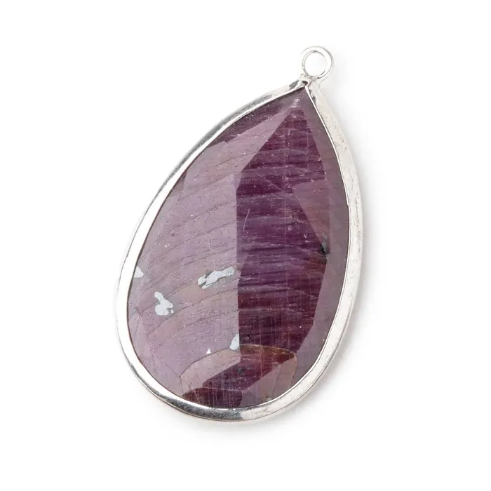 Necklaces Beadsofcambaycom 28x19mm Silver 925 Bezeled Ruby faceted pear Pendant 1 piece Necklaces Beadsofcambaycom 28x19mm Silver 925 Bezeled Ruby faceted pear Pendant 1 piece