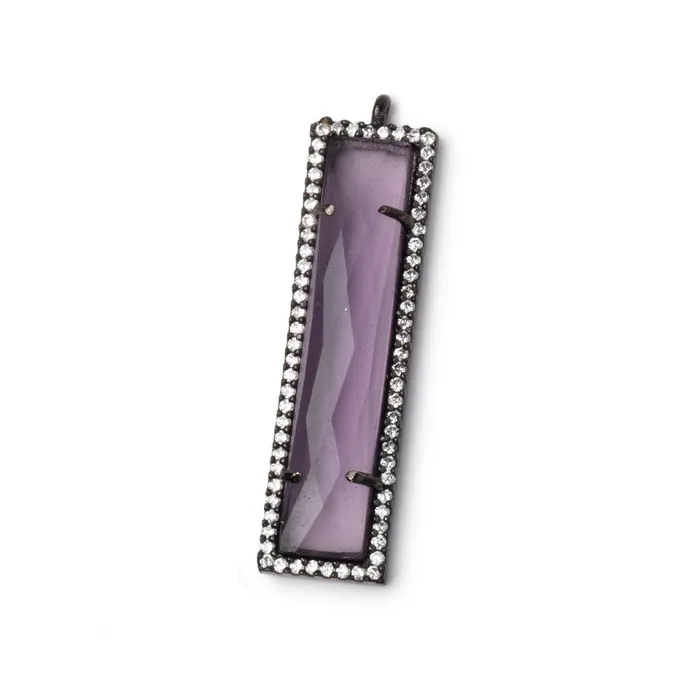 Necklaces Beadsofcambaycom 39x105mm Black Gold CZ Bezel Purple Hydro Quartz Bar Pendant 1 Focal Necklaces Beadsofcambaycom 39x105mm Black Gold CZ Bezel Purple Hydro Quartz Bar Pendant 1 Focal
