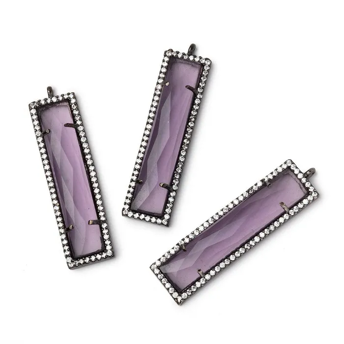Necklaces Beadsofcambaycom 39x105mm Black Gold CZ Bezel Purple Hydro Quartz Bar Pendant 1 Focal Necklaces Beadsofcambaycom 39x105mm Black Gold CZ Bezel Purple Hydro Quartz Bar Pendant 1 Focal