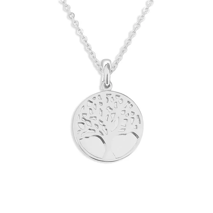 Necklaces EverWith EverWith Engraved Tree of Life Discreet Messaging Drawing Pendant