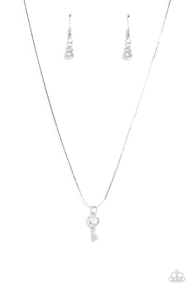 Necklaces LOVELocked White Necklace Jewelry by Bretta Paparazzi Accessories