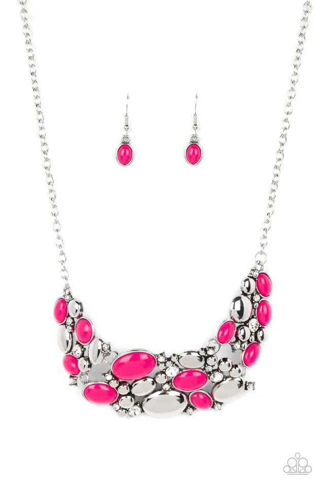 Necklaces Paparazzi Accessories Contemporary Calamity Pink Necklace Jewelry by Bretta