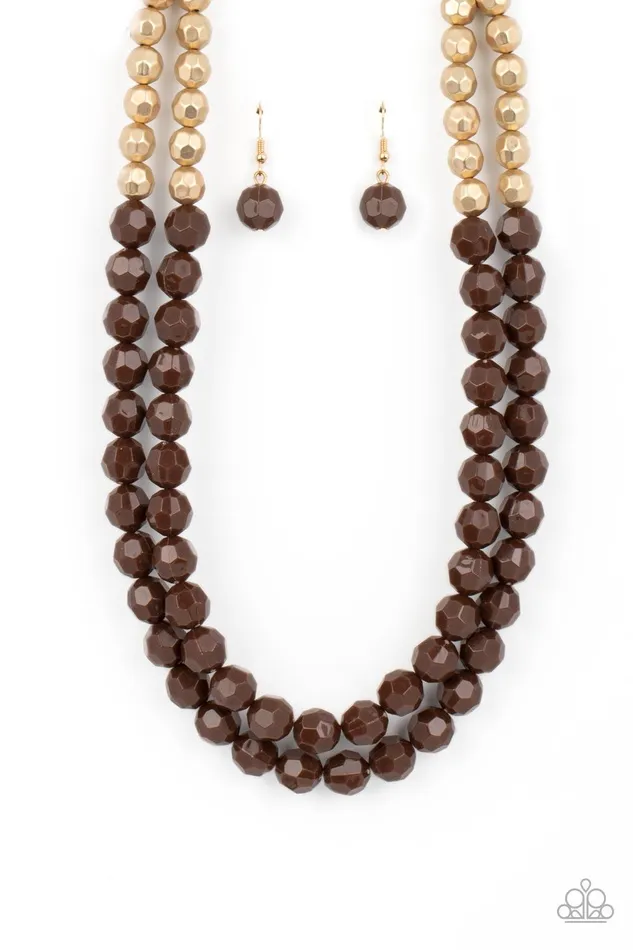 Necklaces Paparazzi Accessories Greco Getaway Brown Necklace Jewelry by Bretta