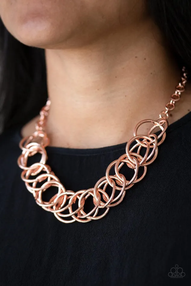 Necklaces Paparazzi Accessories Heavy Metal Hero Copper Necklace Jewelry by Bretta Necklaces Paparazzi Accessories Heavy Metal Hero Copper Necklace Jewelry by Bretta