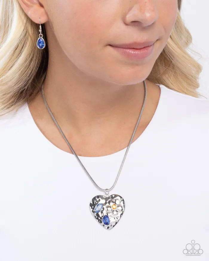 Necklaces Paparazzi Accessories Outgoing Opulence Blue Heart Necklace Jewelry by Bretta Necklaces Paparazzi Accessories Outgoing Opulence Blue Heart Necklace Jewelry by Bretta