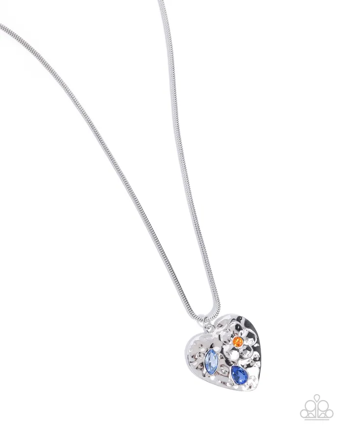 Necklaces Paparazzi Accessories Outgoing Opulence Blue Heart Necklace Jewelry by Bretta