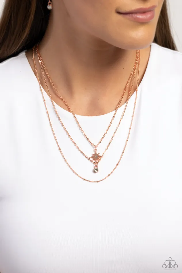 Necklaces Paparazzi Accessories Trendy Twinkle Copper Necklace Jewelry by Bretta Necklaces Paparazzi Accessories Trendy Twinkle Copper Necklace Jewelry by Bretta