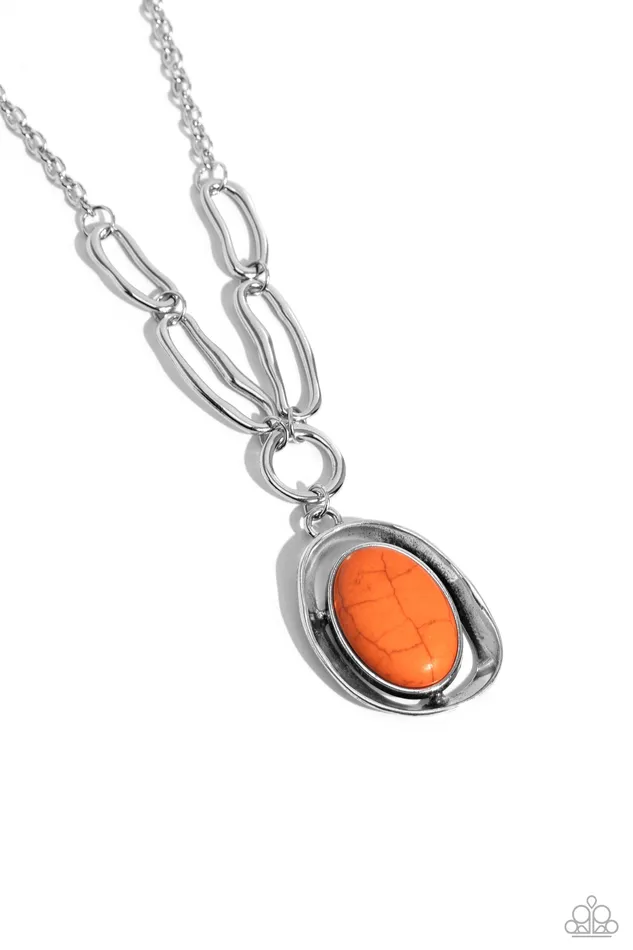 Necklaces Sandstone Stroll Orange Necklace Jewelry by Bretta Paparazzi Accessories