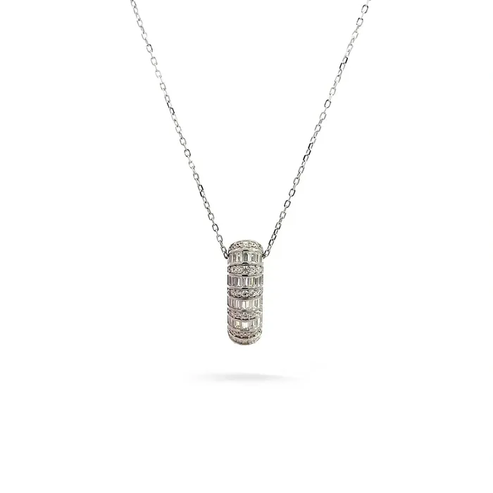Necklaces Senso Silver Womens silver necklace Senso Silver with a cylindrical pendant and zirconia Necklaces Senso Silver Womens silver necklace Senso Silver with a cylindrical pendant and zirconia