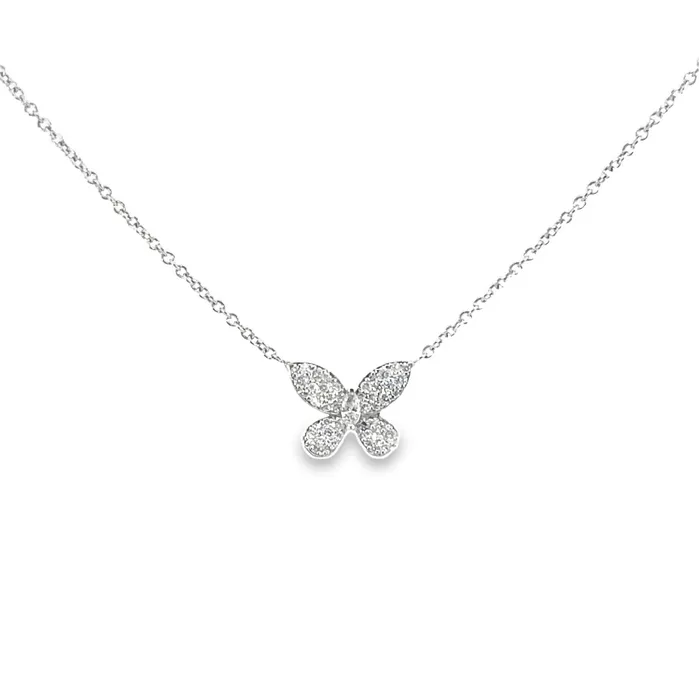 Necklaces YaninaCo Jewelry White Gold Butterfly Necklace