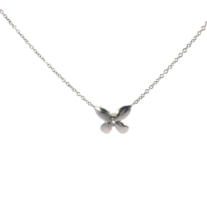 Necklaces YaninaCo Jewelry White Gold Butterfly Necklace