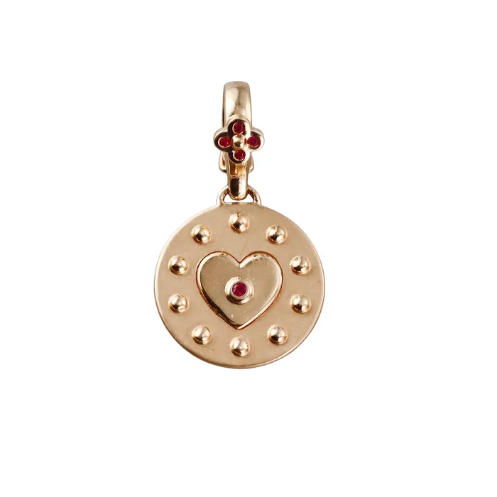 Orly Marcel Gold Ruby Heart Pendant Orly Marcel Necklaces
