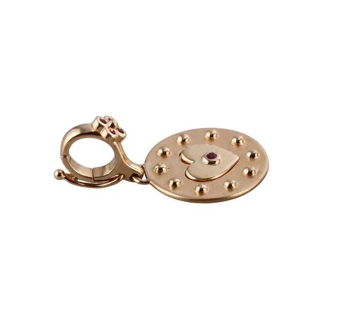 Orly Marcel Gold Ruby Heart Pendant Orly Marcel Necklaces