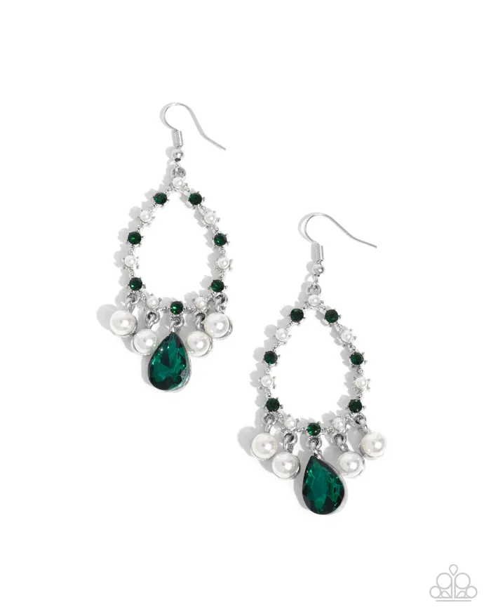 Paparazzi Accessories Baroness Behavior Green Earrings Jewelry by Bretta Earrings