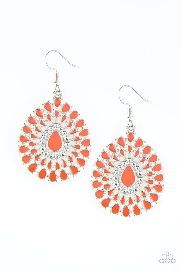 Paparazzi Accessories Earrings City Chateau Orange Earrings Jewelry by Bretta