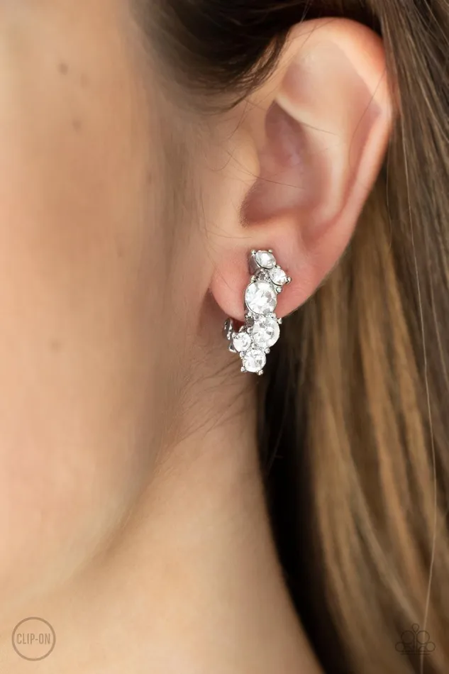 Paparazzi Accessories Earrings Cosmic Celebration White Clip On Earrings Jewelry by Bretta Paparazzi Accessories Earrings Cosmic Celebration White Clip On Earrings Jewelry by Bretta