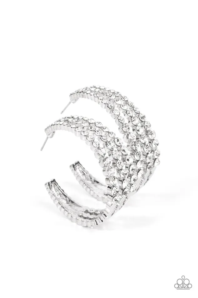 Paparazzi Accessories Earrings Cosmopolitan Cool White Earrings Jewelry by Bretta