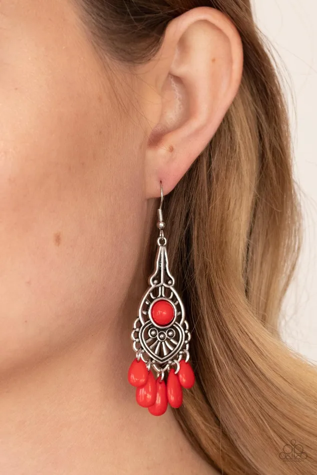 Paparazzi Accessories Earrings Fruity Tropics Red Earrings Jewelry by Bretta
