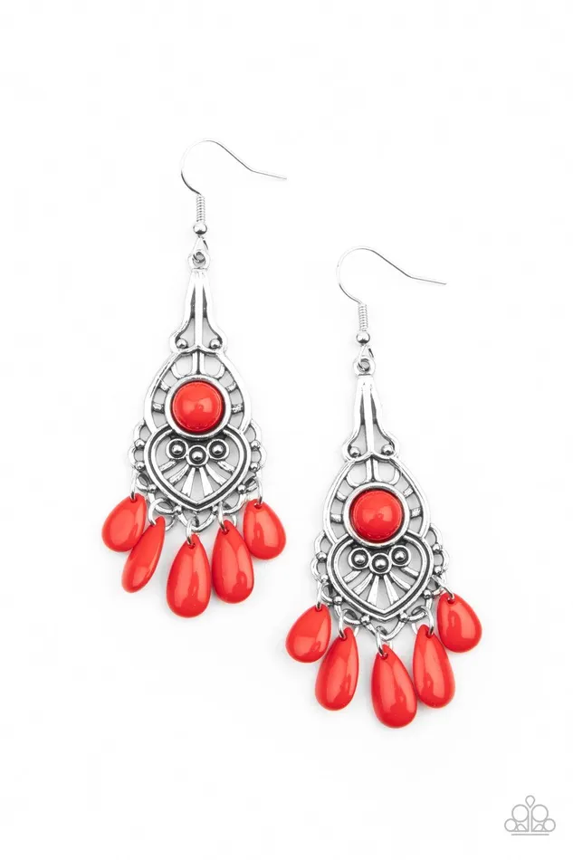 Paparazzi Accessories Earrings Fruity Tropics Red Earrings Jewelry by Bretta