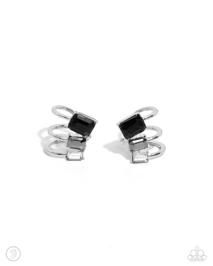 Paparazzi Accessories Earrings Impressive Shimmer Silver Ear Cuff Jewelry by Bretta
