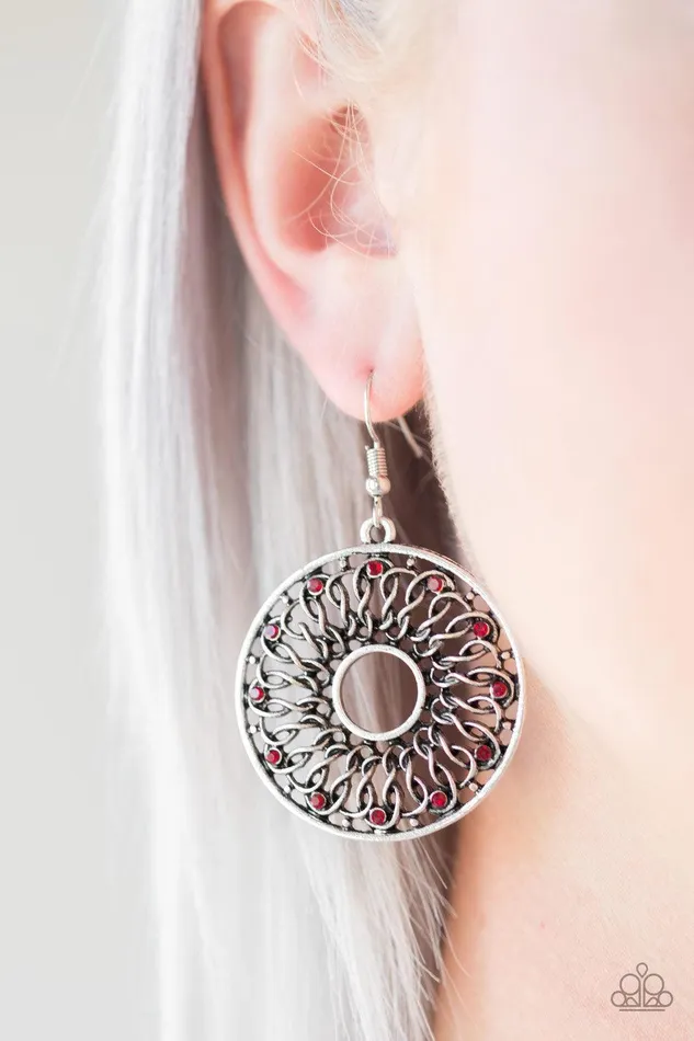 Paparazzi Accessories Earrings Malibu Musical Red Earrings Jewelry by Bretta