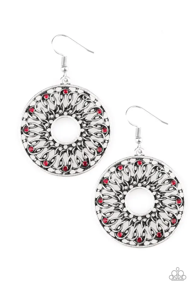 Paparazzi Accessories Earrings Malibu Musical Red Earrings Jewelry by Bretta