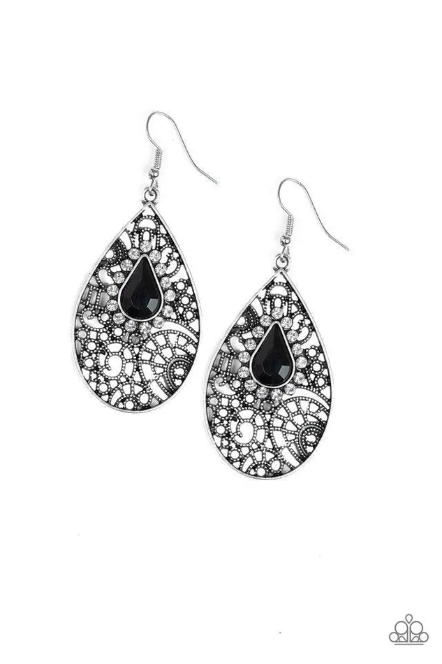 Paparazzi Accessories Earrings Modern Monte Carlo Black Earrings Jewelry by Bretta