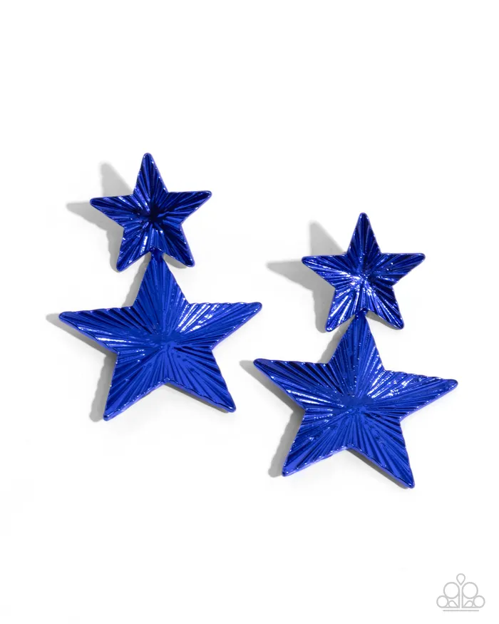 Paparazzi Accessories Earrings Patriotic Promise Blue Earrings Jewelry by Bretta