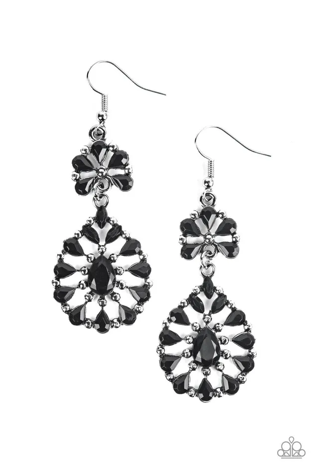 Paparazzi Accessories Earrings Posh Palooza Black Earrings Jewelry by Bretta