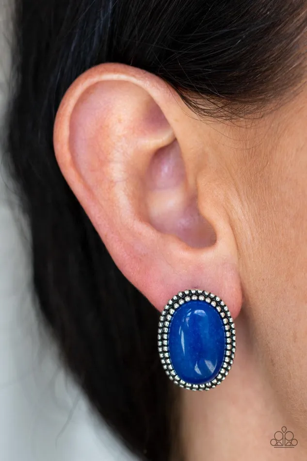 Paparazzi Accessories Earrings Shiny Sediment Blue Earrings Jewelry by Bretta