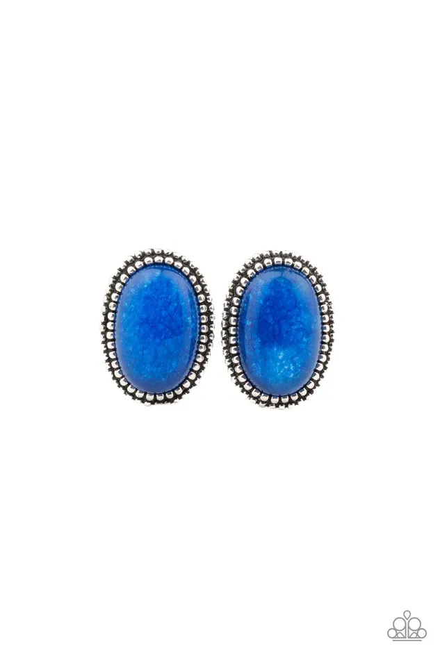 Paparazzi Accessories Earrings Shiny Sediment Blue Earrings Jewelry by Bretta