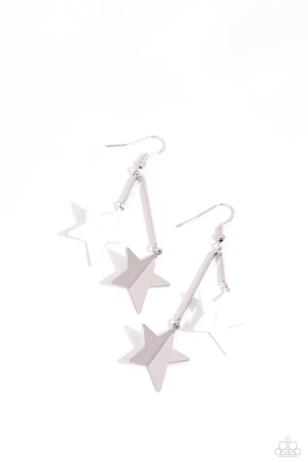 Paparazzi Accessories Earrings Stellar STAGGER White Earrings Jewelry by Bretta
