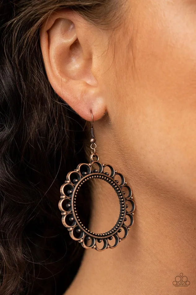 Paparazzi Accessories Earrings Sun Lounge Copper Earrings Jewelry by Bretta