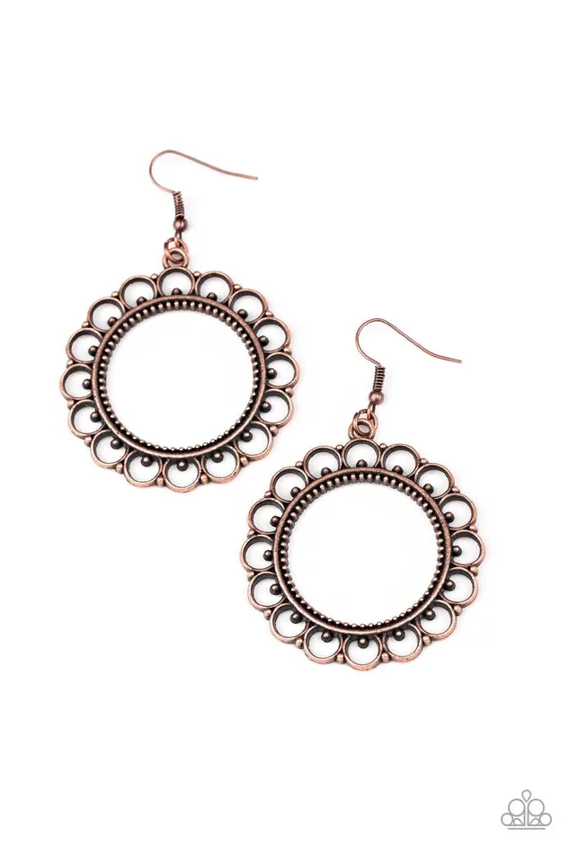 Paparazzi Accessories Earrings Sun Lounge Copper Earrings Jewelry by Bretta