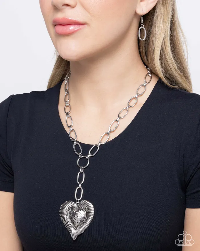 Paparazzi Accessories Necklaces High Fidelity Silver Heart Necklace Jewelry by Bretta Paparazzi Accessories Necklaces High Fidelity Silver Heart Necklace Jewelry by Bretta