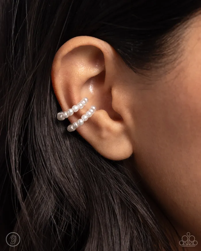 Paparazzi Accessories PEARLS Just Want to Have Fun White Ear Cuffs Jewelry by Bretta Earrings Paparazzi Accessories PEARLS Just Want to Have Fun White Ear Cuffs Jewelry by Bretta Earrings